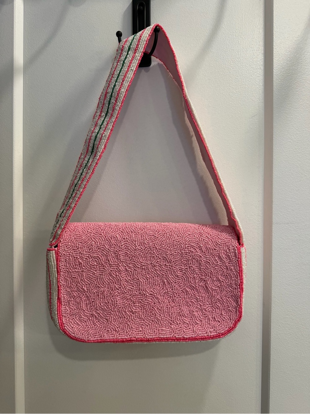 Pink Embroidered Bow & Swans Shoulder Bag - Picture 3 of 5